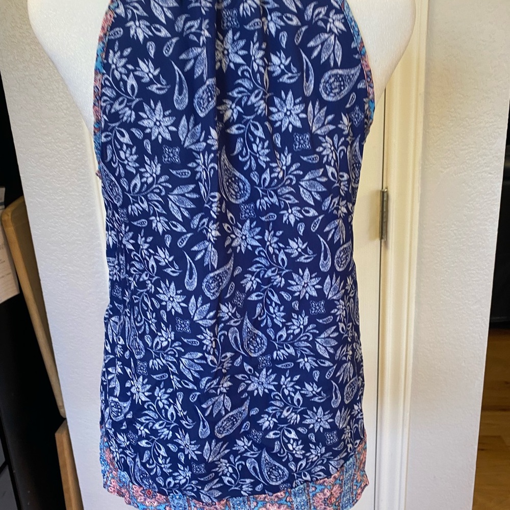 Pink Republic Blue and Red Patterned Fabric